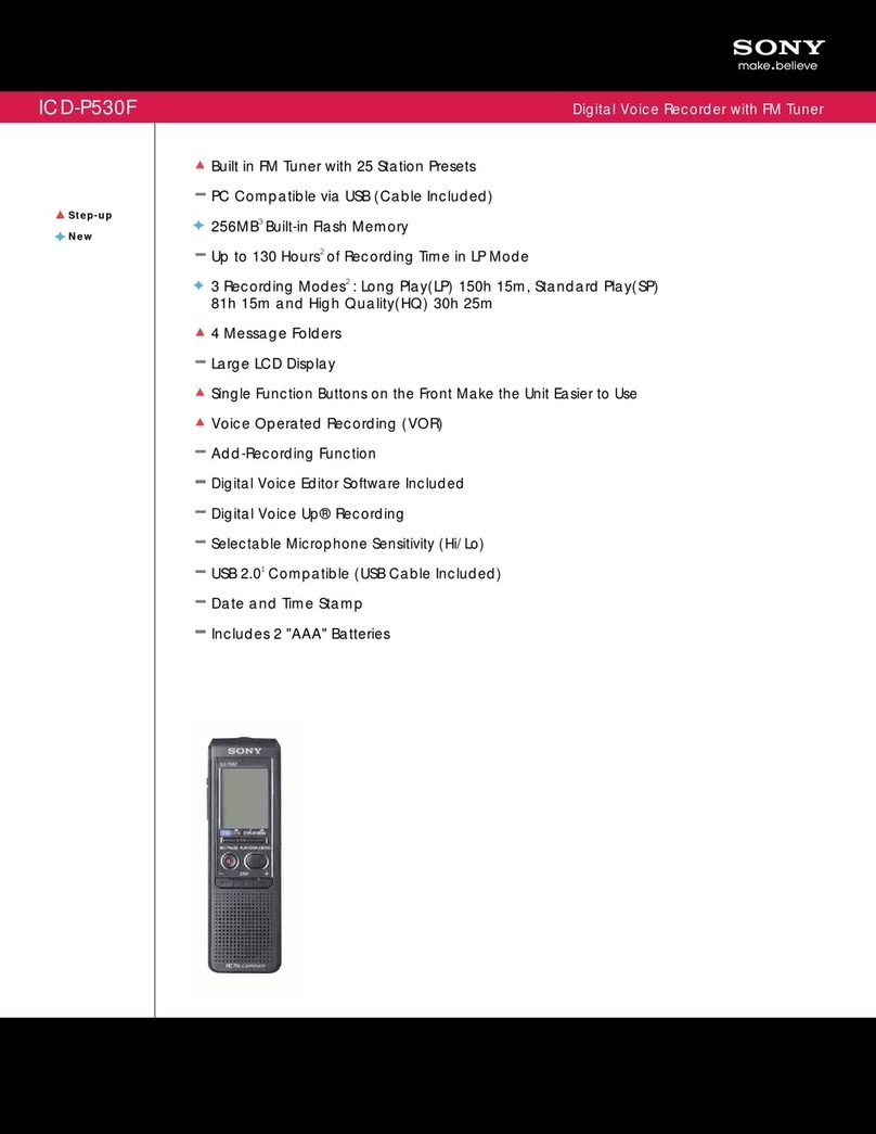 Sony ICD-P530F - Ic Recorder User manual