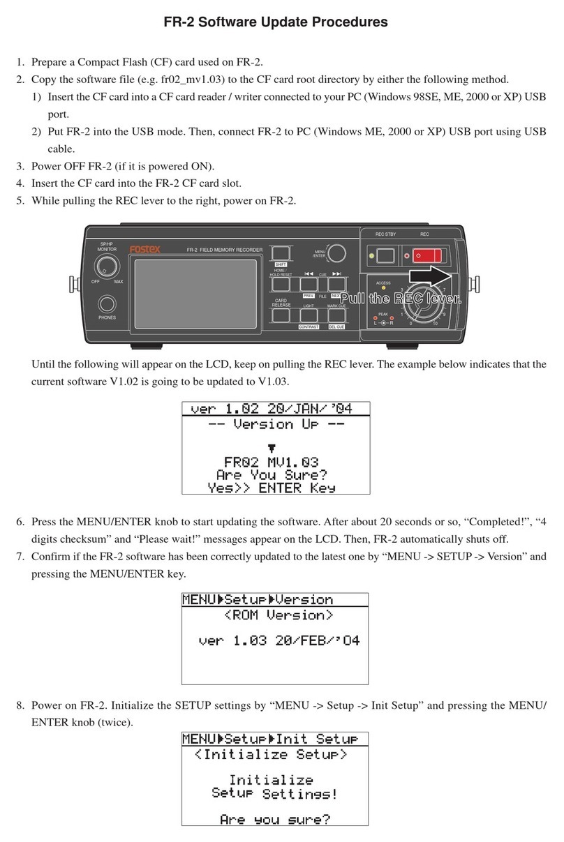 Fostex FR-2 Software update procedure
