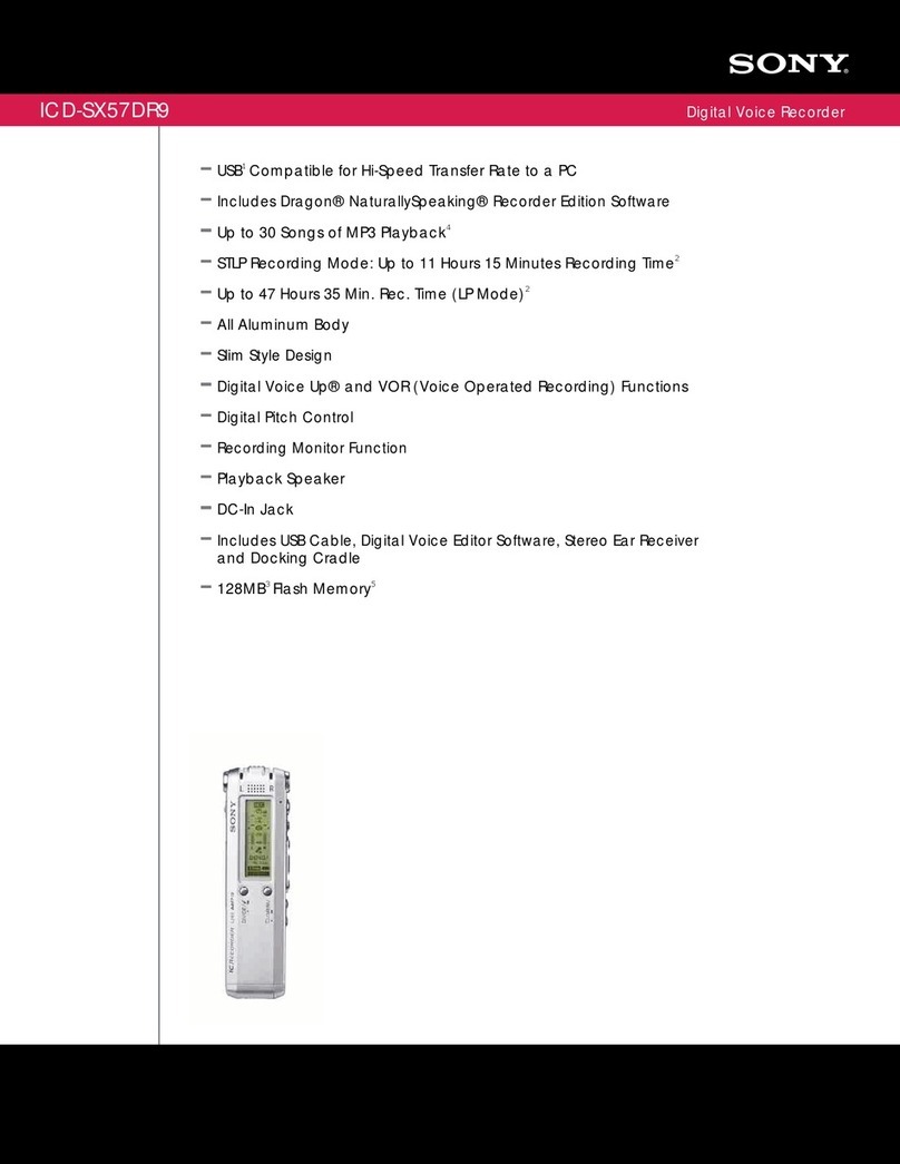 Sony ICD-SX57DR9 Operating Instructions... Specifications