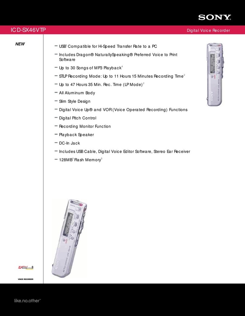 Sony ICD-SX46VTP - Icd Recorder With Voice User manual