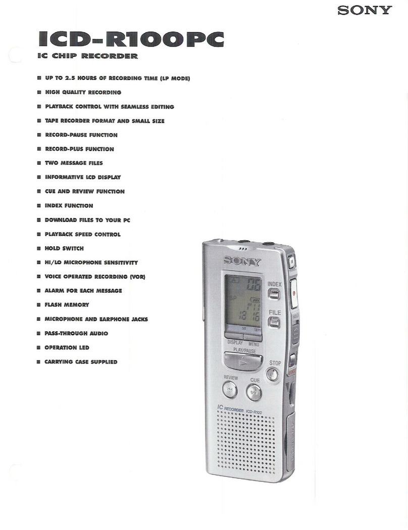 Sony ICD-R100PC Operating Instructions  (primary... User manual