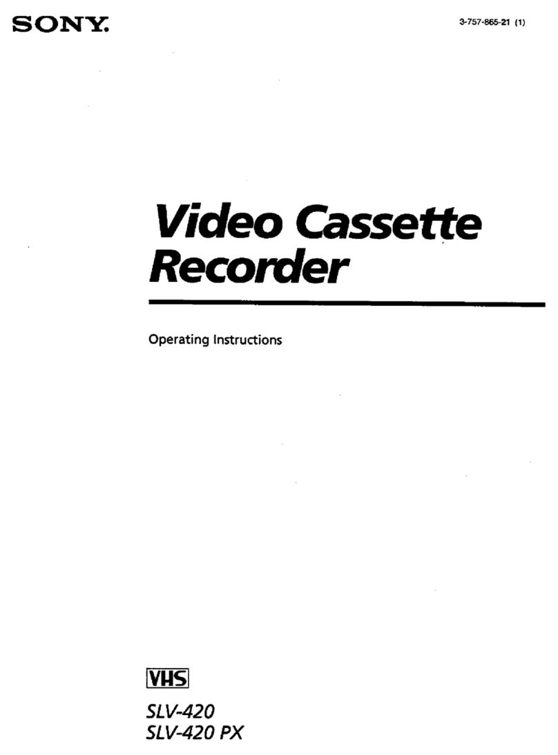 Sony SLV-420 - Video Cassette Recorder User manual