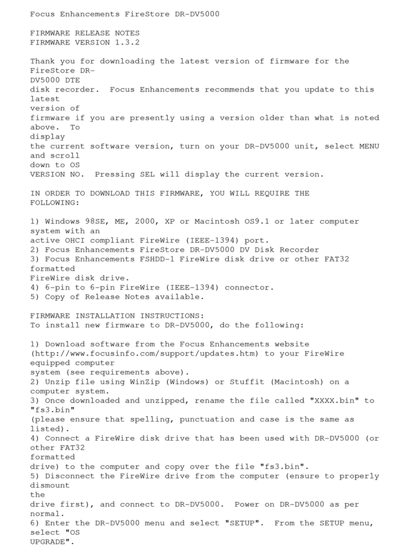 foc.us FireStore DR-DV5000 Firmware release notes