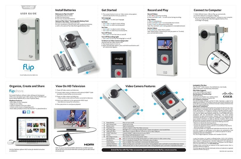 Flip UltraHD 3rd Generation 1Hr User manual