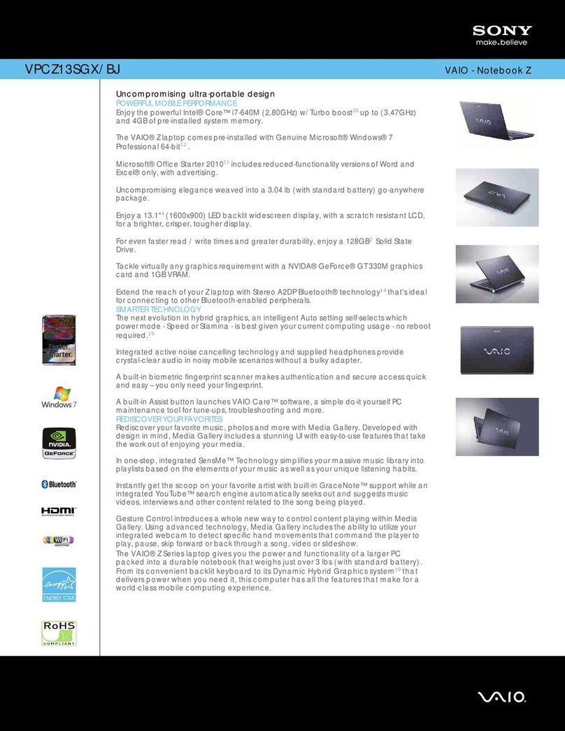 Sony VAIO VPCZ13SGX User manual