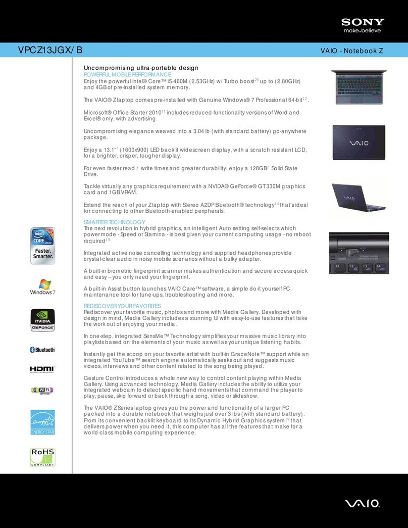 Sony VPCZ13JGX User manual