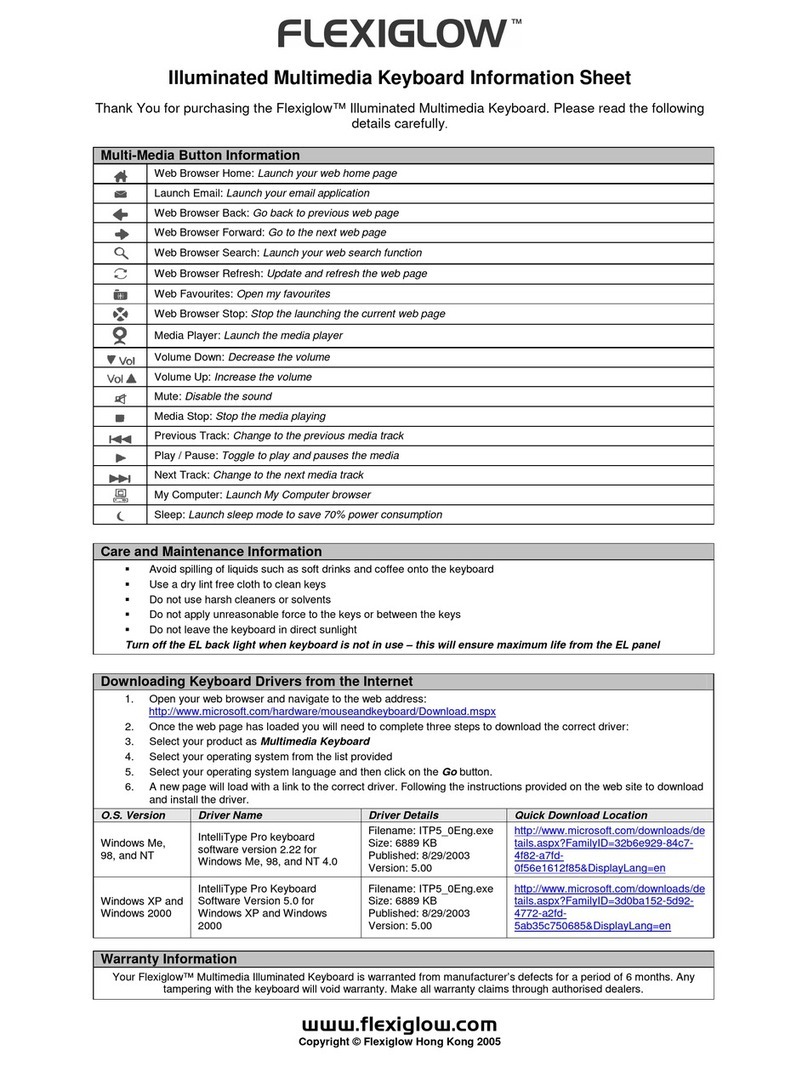 Flexiglow Illuminated Multimedia Information sheet
