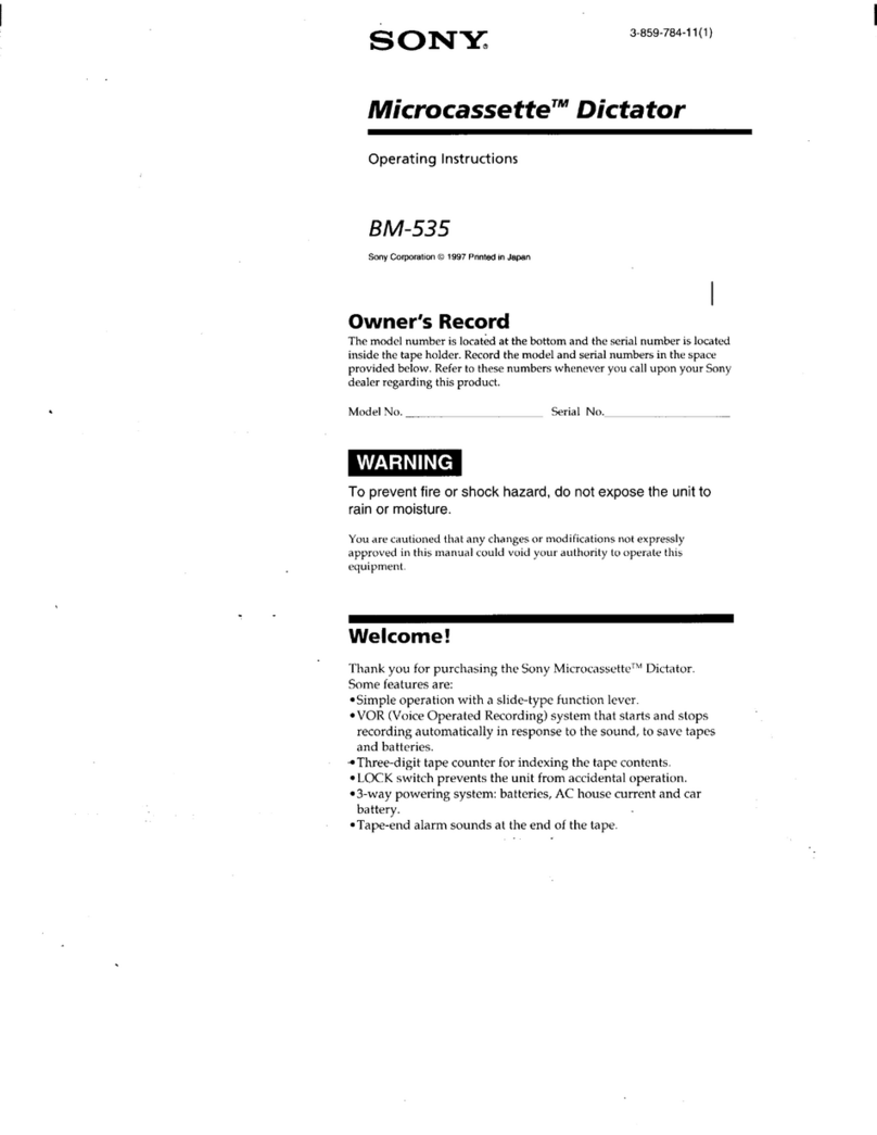 Sony BM-535 Operating Instructions  (primary... User manual