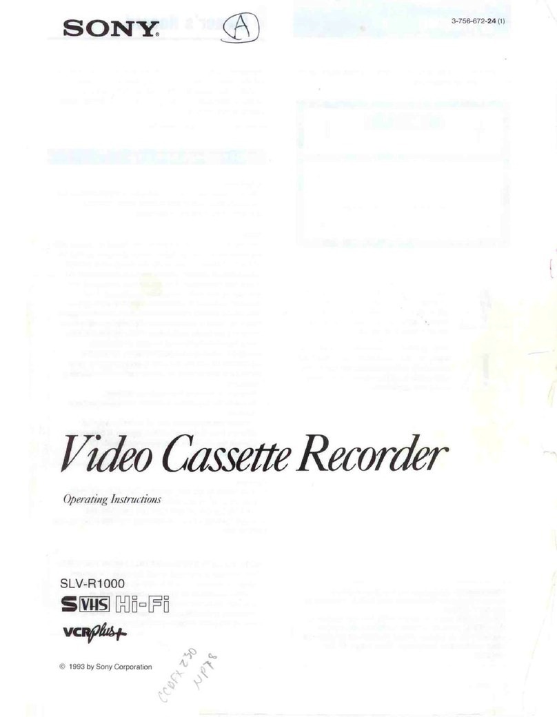 Sony SLV-R1000 - Video Cassette Recorder User manual