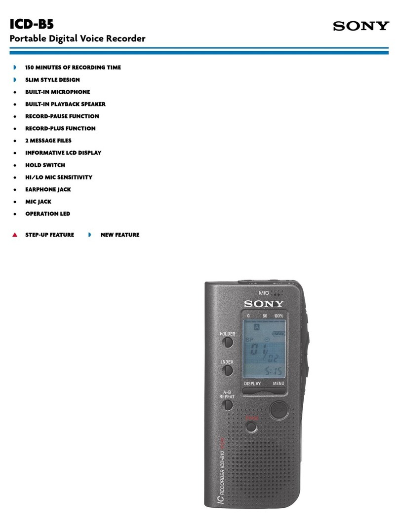 Sony ICD-B5 Marketing User manual