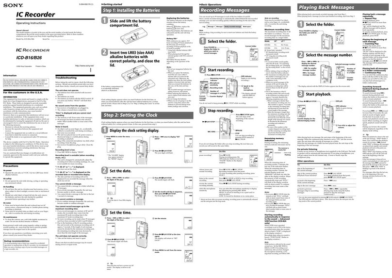 Sony ICD-B26 User manual