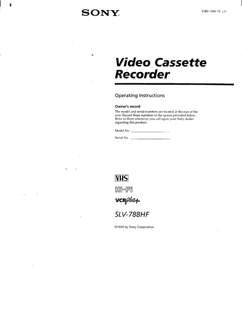 Sony SLV-788HF - Video Cassette Recorder User manual