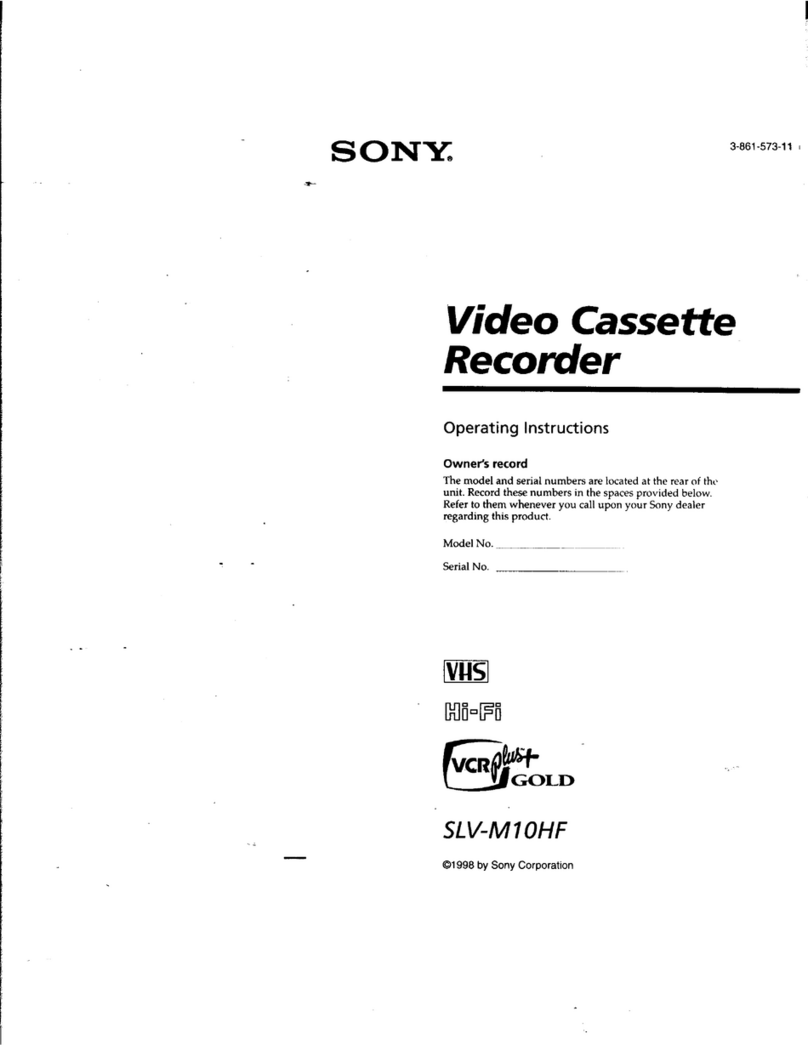 Sony SLV-M10HF - Video Cassette Recorder User manual