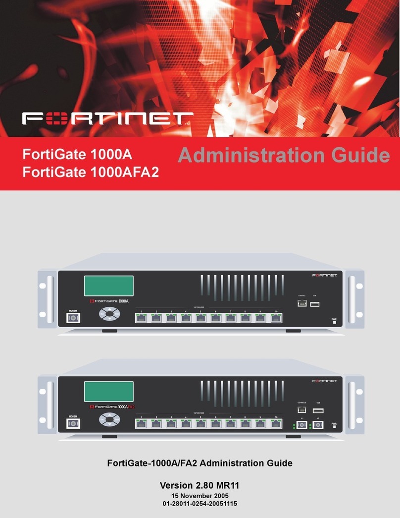 Fortinet FortiGate FortiGate-1000A Administration guide Fortinet FortiGate FortiGate-1000A Administration guide
