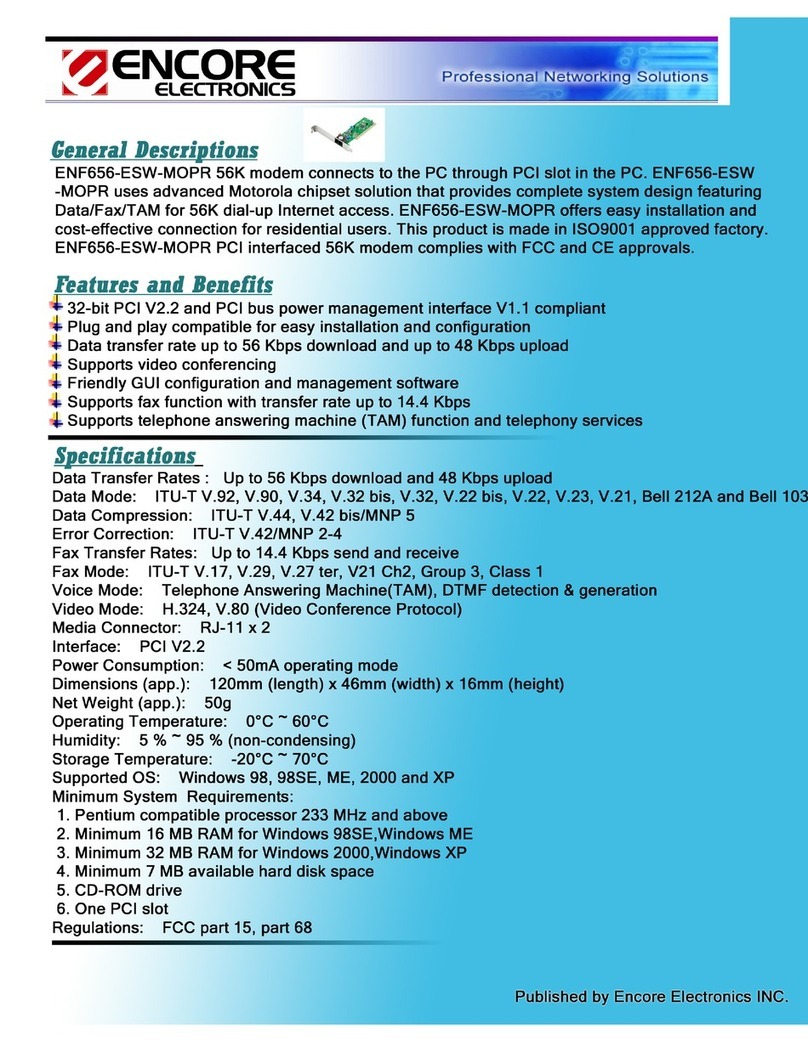 Encore ENF656-ESW-MOPR User manual