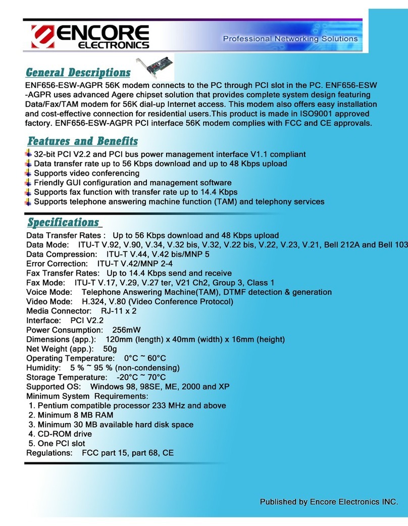 Encore ENF656-ESW-AGPR User manual