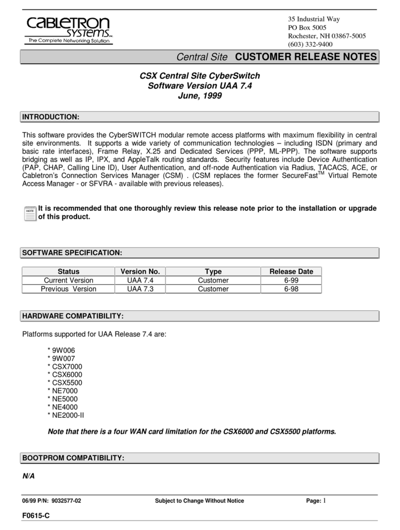 Cabletron Systems Cabletron CyberSWITCH CSX5500 Instruction Manual Cabletron Systems Cabletron CyberSWITCH CSX5500 Instruction Manual