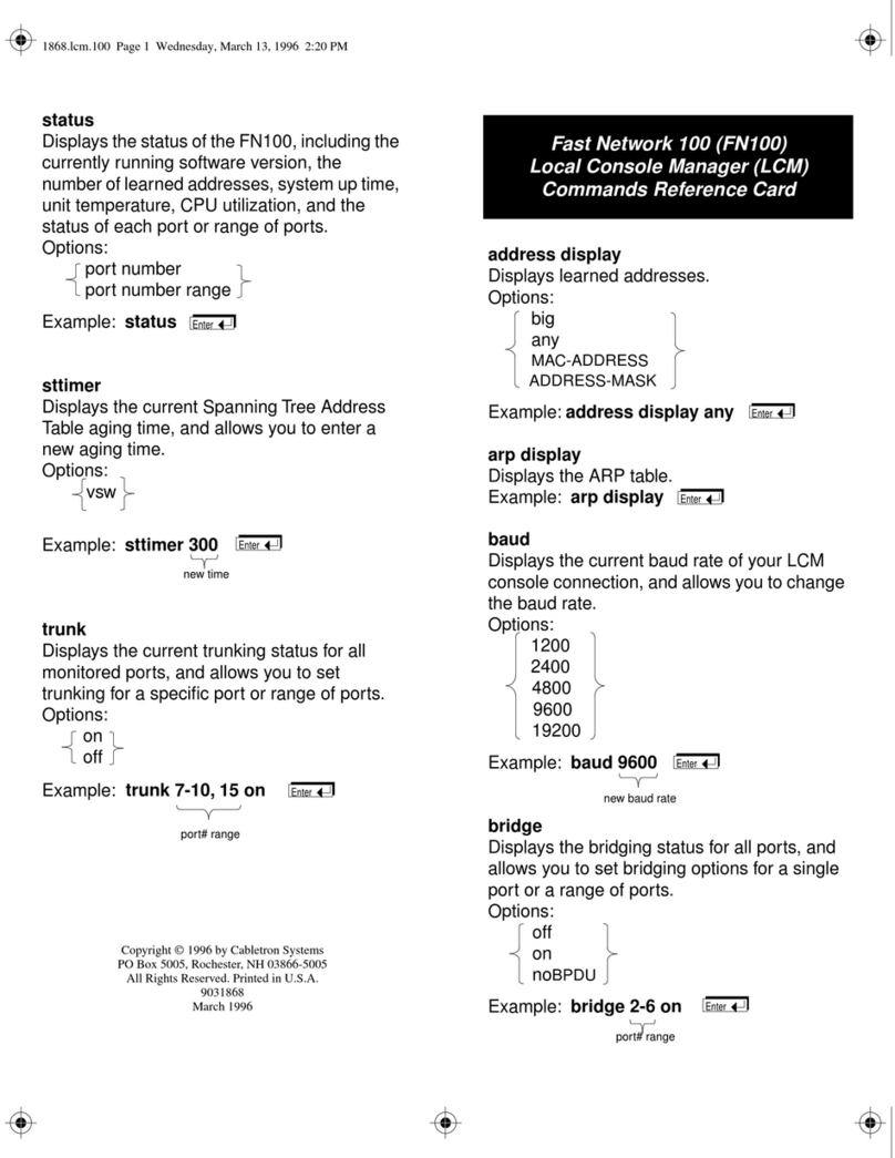 Enterasys FN 100 supplementary guide