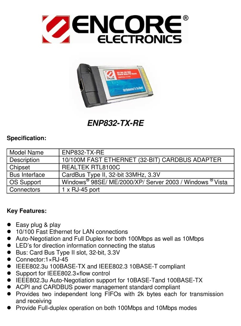 Encore ENP832-TX-RE Specifications