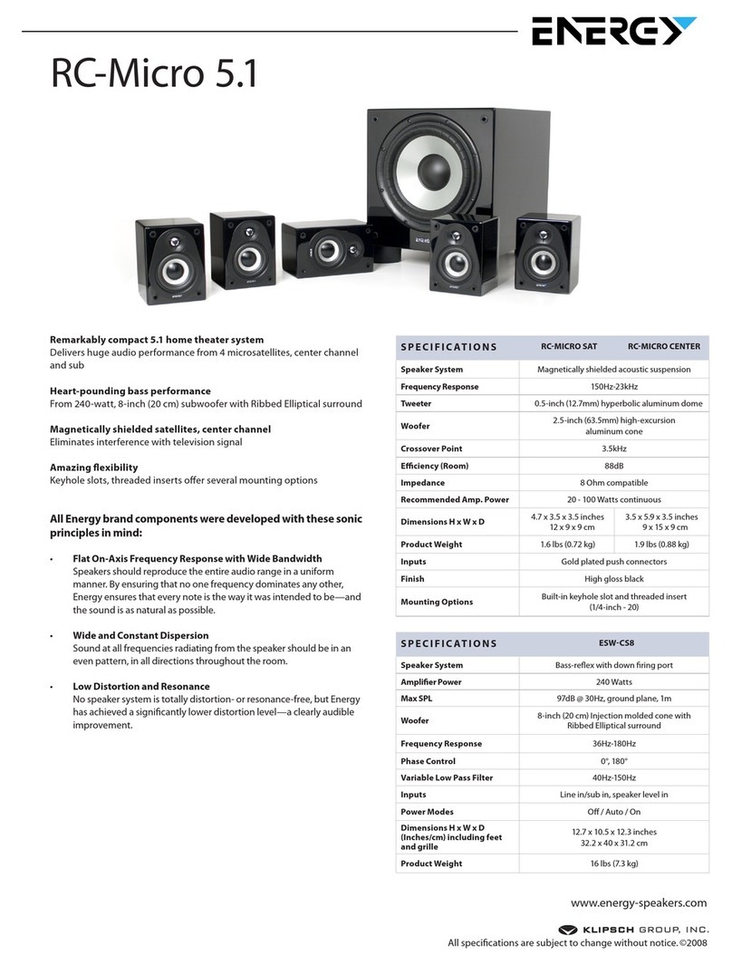 Energy RC-MICRO CENTER Specifications