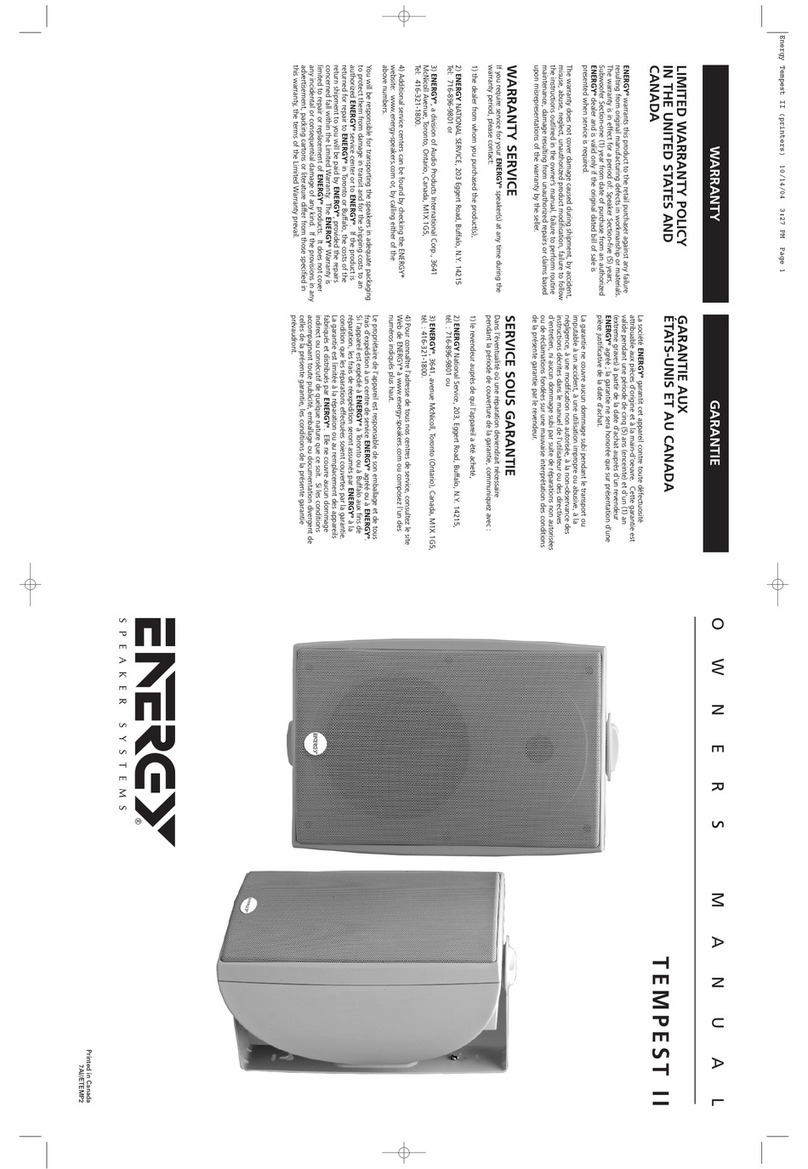 Energy Tempest II owner's manual