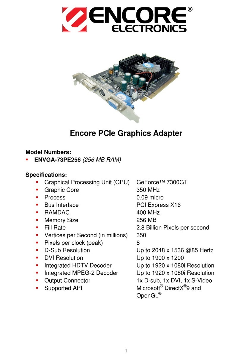 Encore ENVGA-73PE256 Specifications