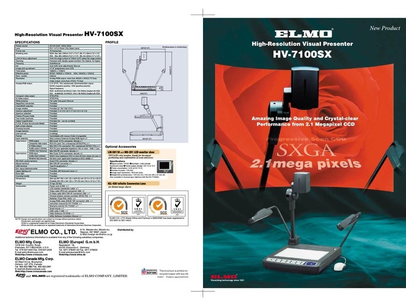 Elmo Visual Presenter HV-7100SX Specifications