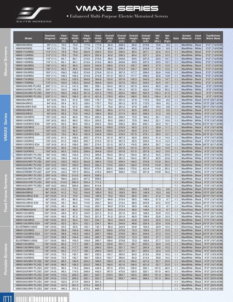 Elite Screens SILVERMAX106H2 User manual