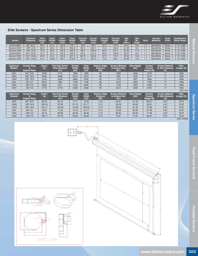 Elite Screens Electric100H Specifications Elite Screens Electric100H Specifications