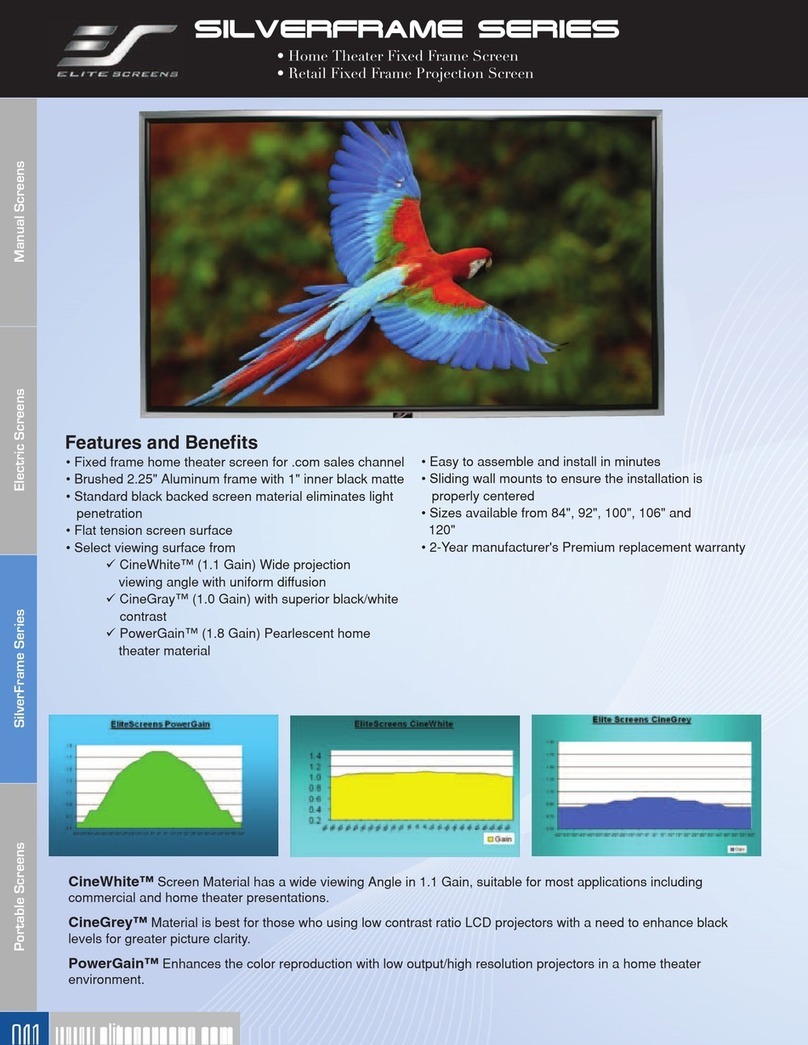 Elite Screens SilverFrame 100GH1 Specifications Elite Screens SilverFrame 100GH1 Specifications