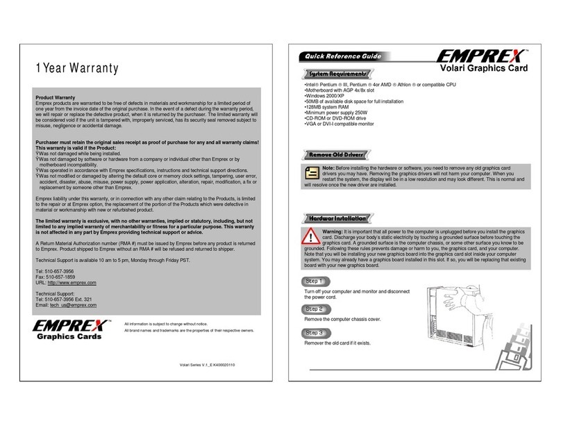 Emprex EMSLV3 Quick reference guide