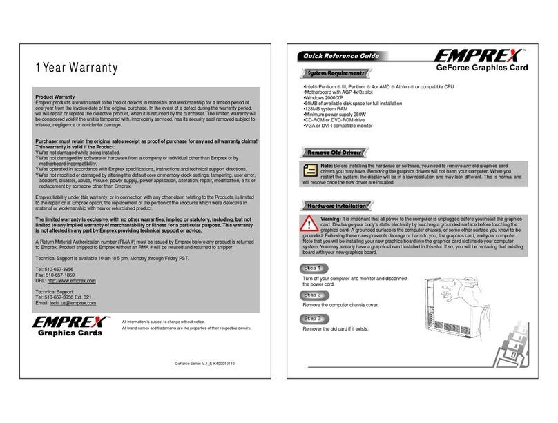 Emprex EMSA5500 Quick reference guide