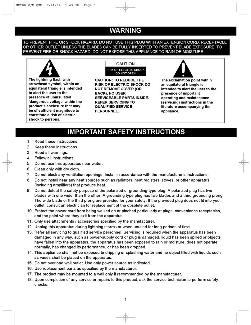 Emerson GirlPower GP208 owner's manual