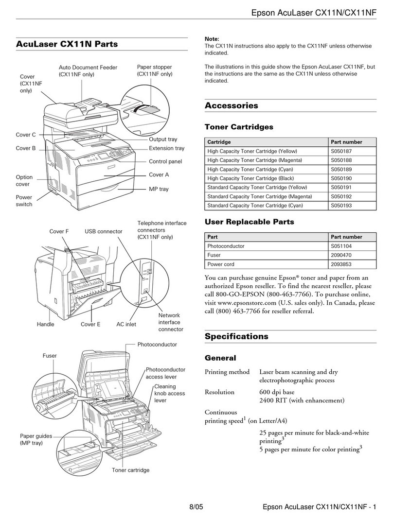 Epson AcuLaser CX11N User manual