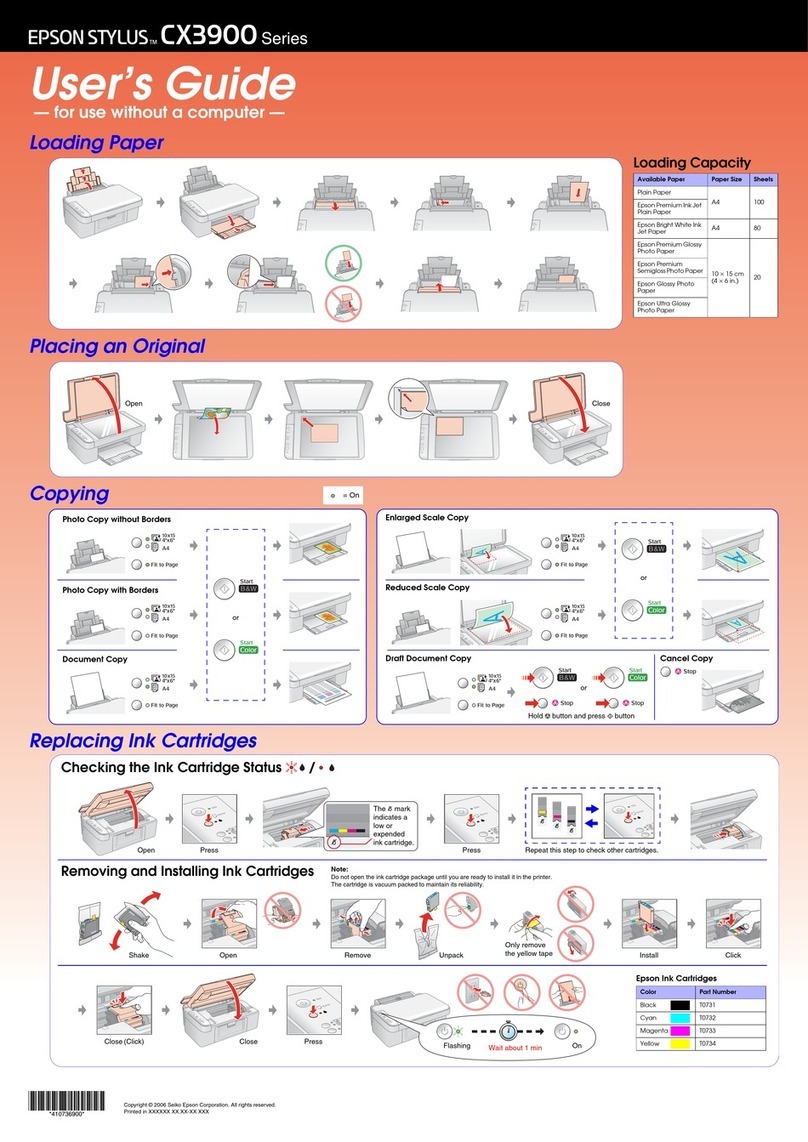 Epson Stylus CX3900 Series Instruction and safety manual