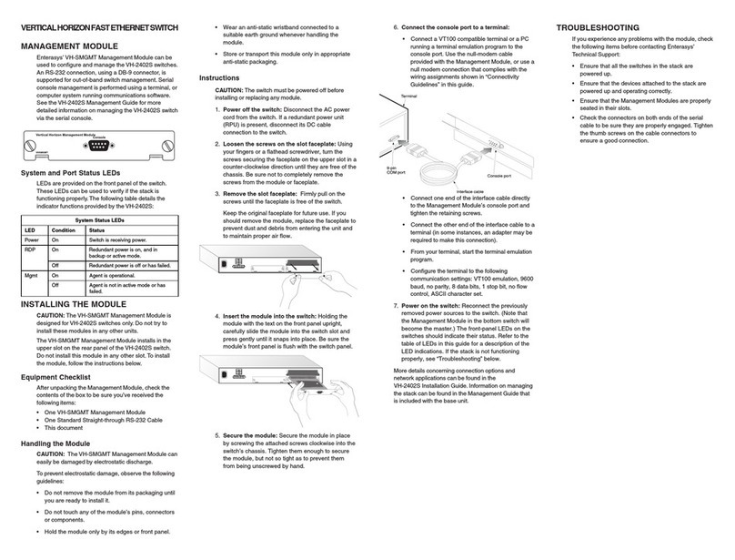 Enterasys VH-SMGMT User manual