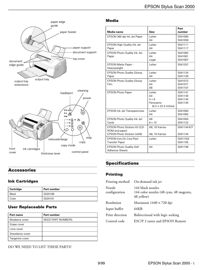 Epson Stylus Scan 2000 Installation and operation manual