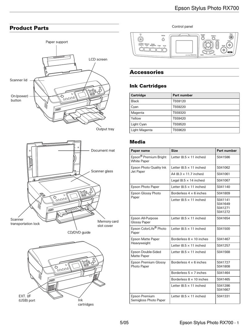Epson Stylus Photo RX700 Series User manual