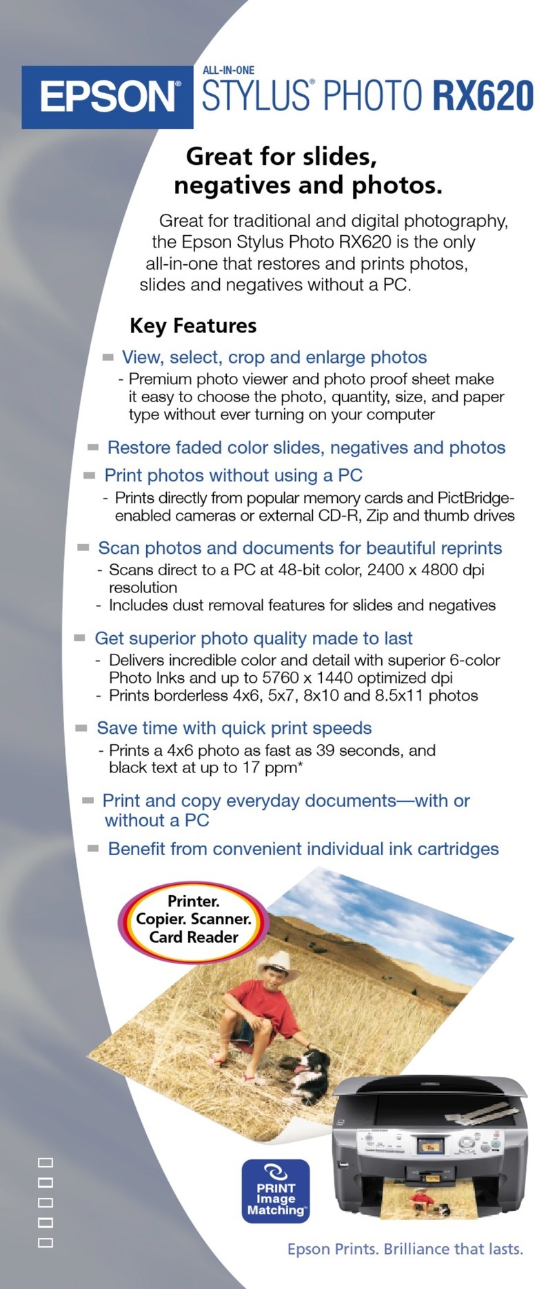 Epson RX620 - Stylus Photo Color Inkjet User manual