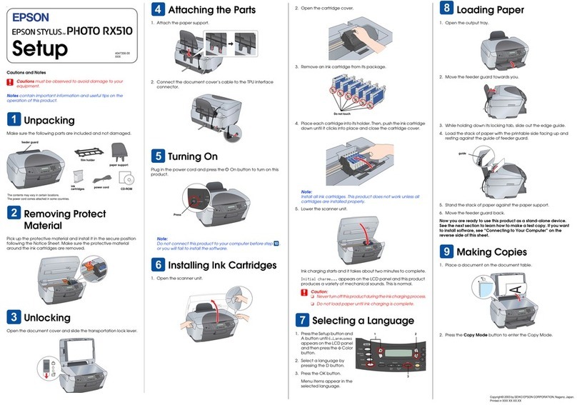 Epson Stylus Photo RX510 User manual