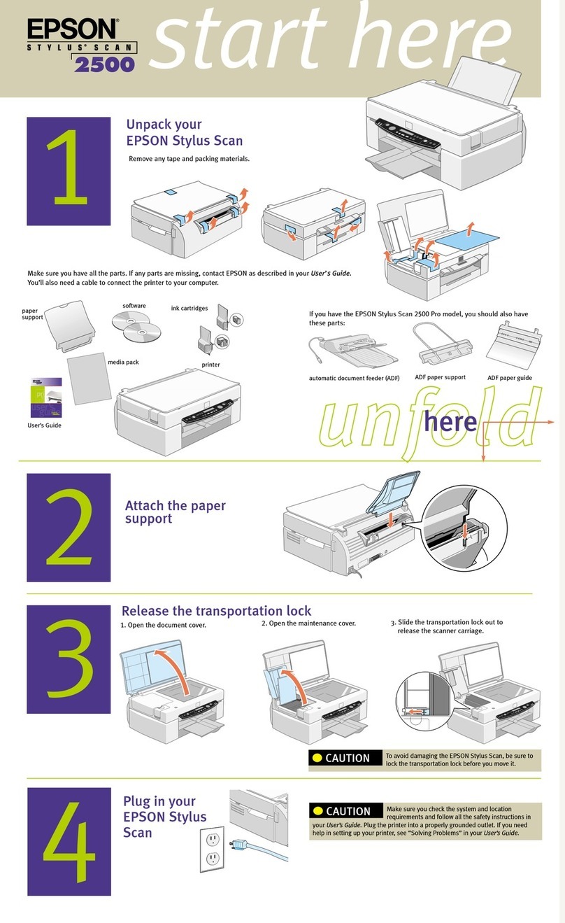 Epson Stylus Scan 2500 Instruction Manual