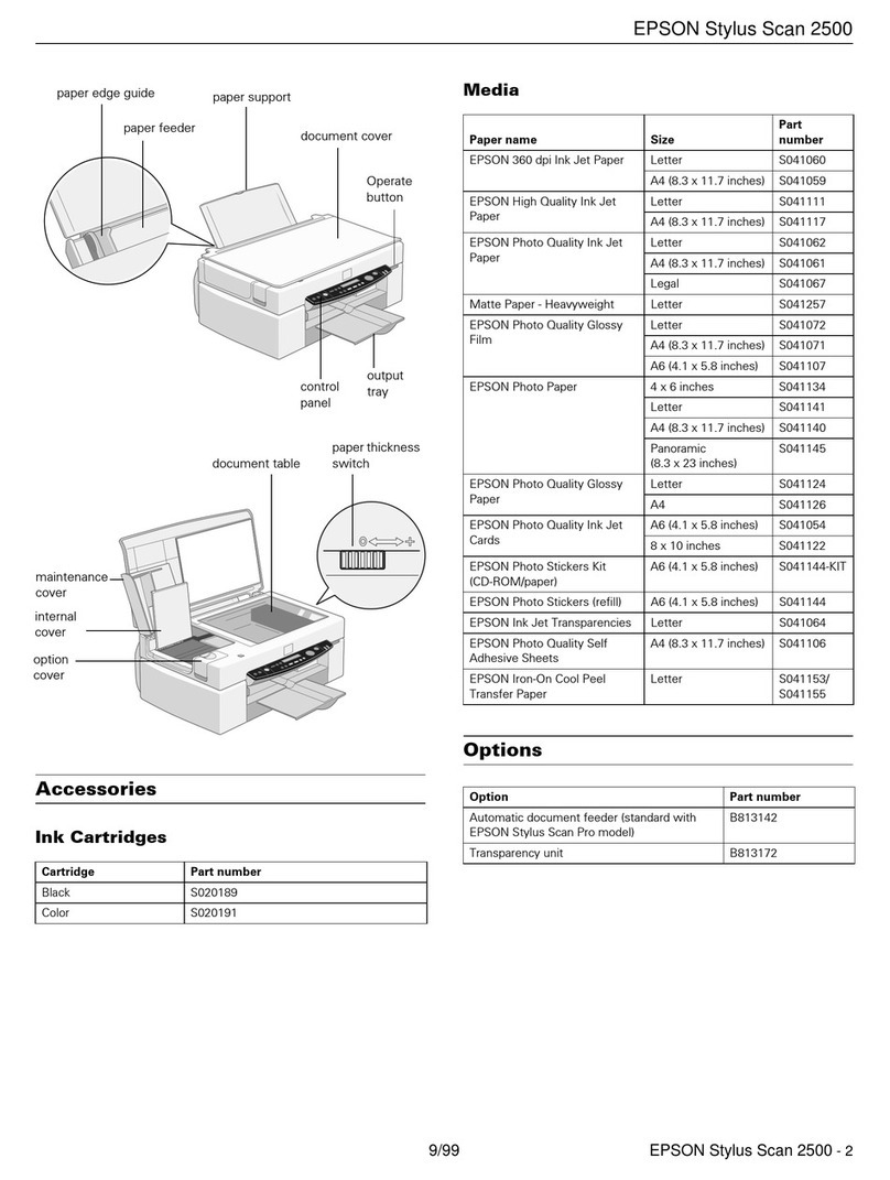 Epson Stylus Scan 2500 User manual