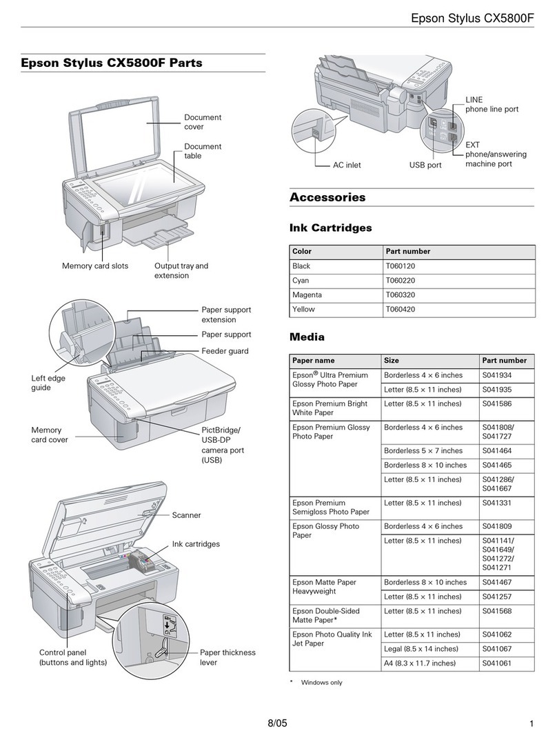 Epson Stylus CX5800 User manual