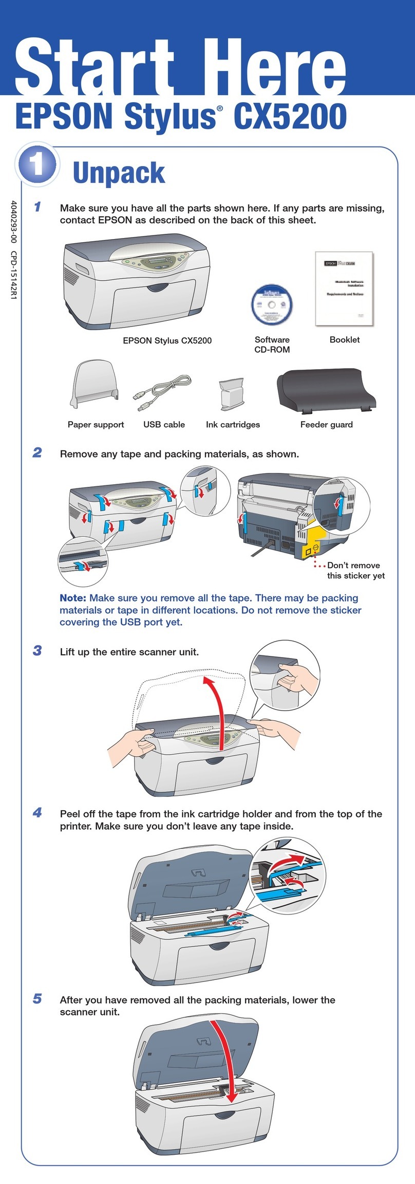 Epson CX5200 - Stylus Color Inkjet Instruction Manual