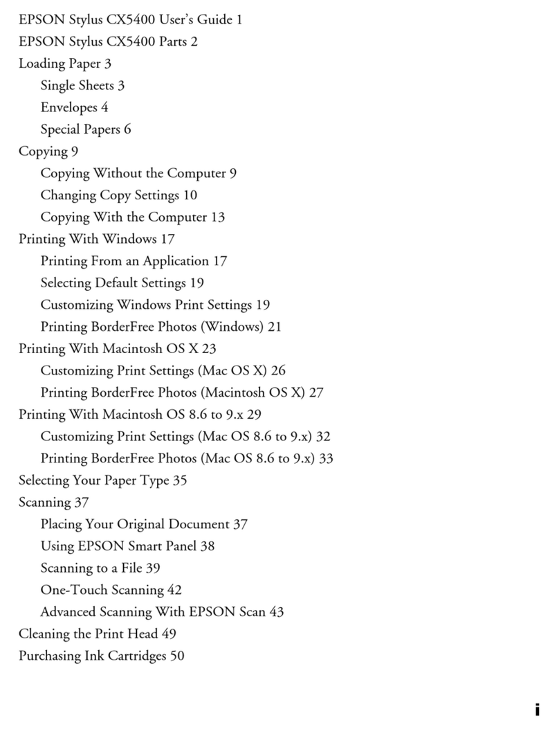 Epson CX5400 - Stylus Color Inkjet User manual