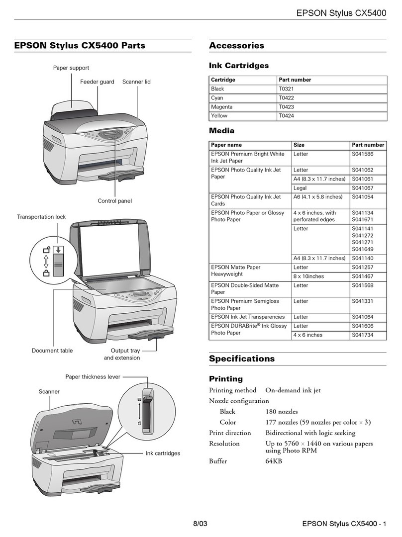 Epson CX5400 - Stylus Color Inkjet User manual