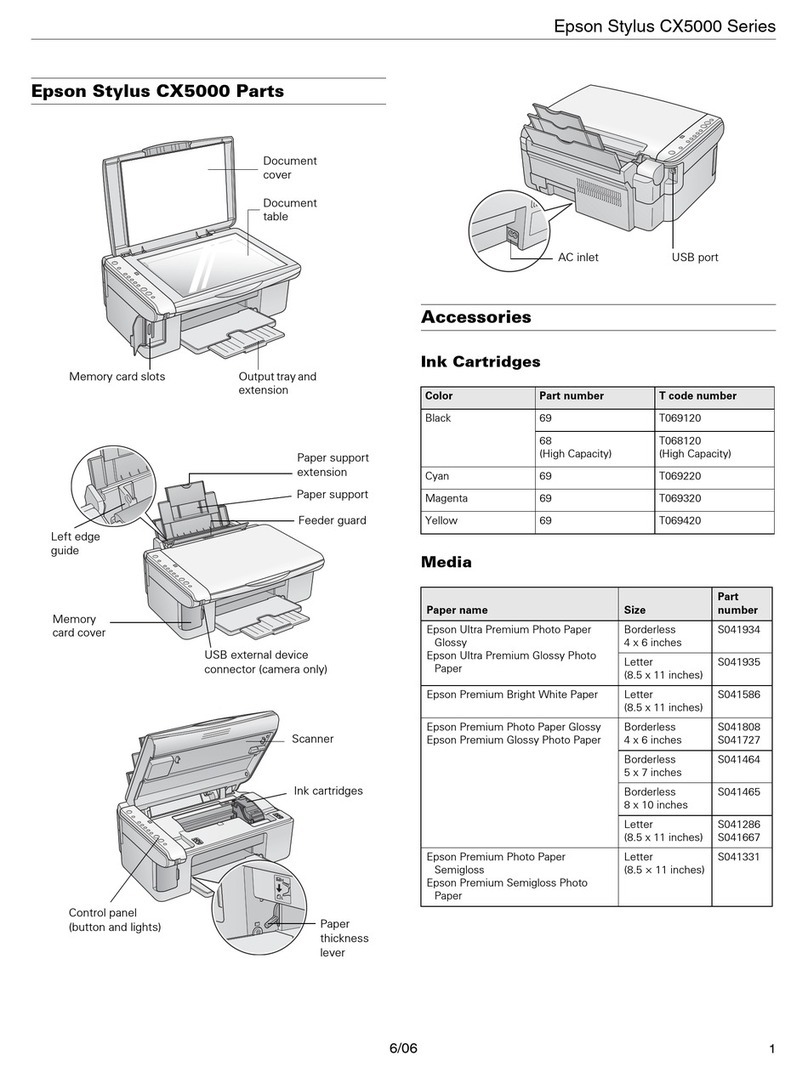 Epson CX5000 - Stylus Color Inkjet User manual