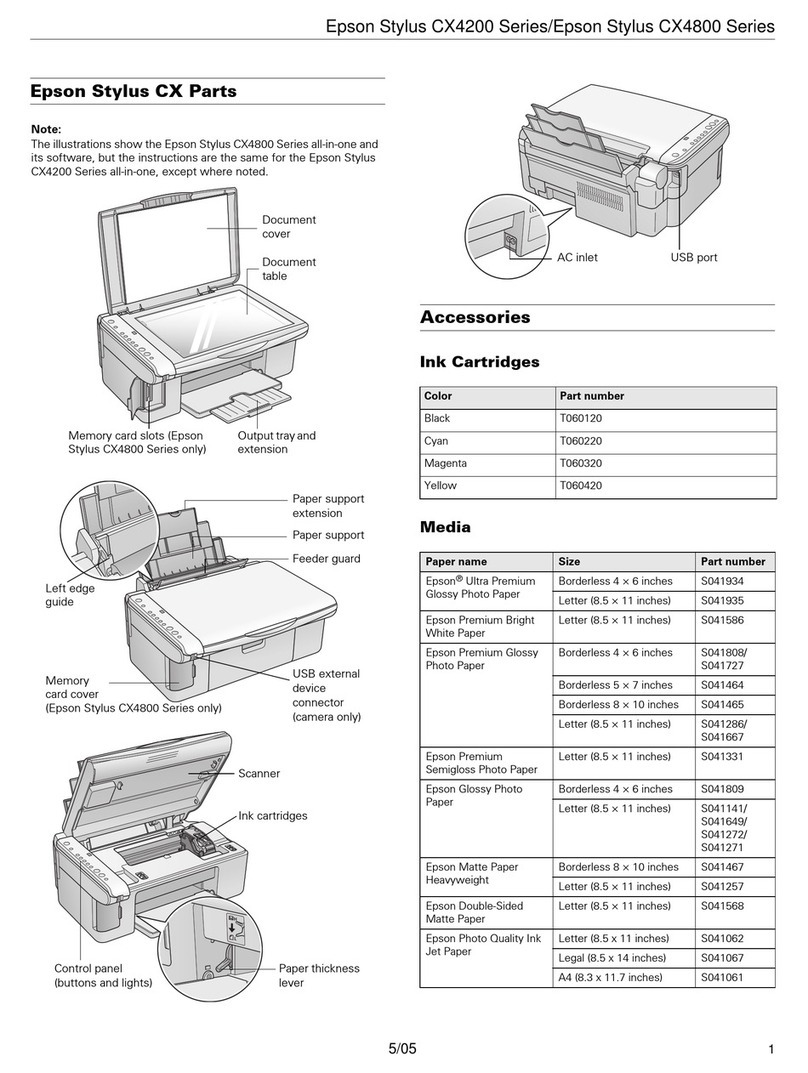 Epson CX4800 - Stylus Color Inkjet User manual