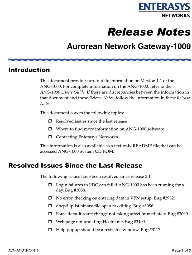 Enterasys ANG-1000 Instruction Manual