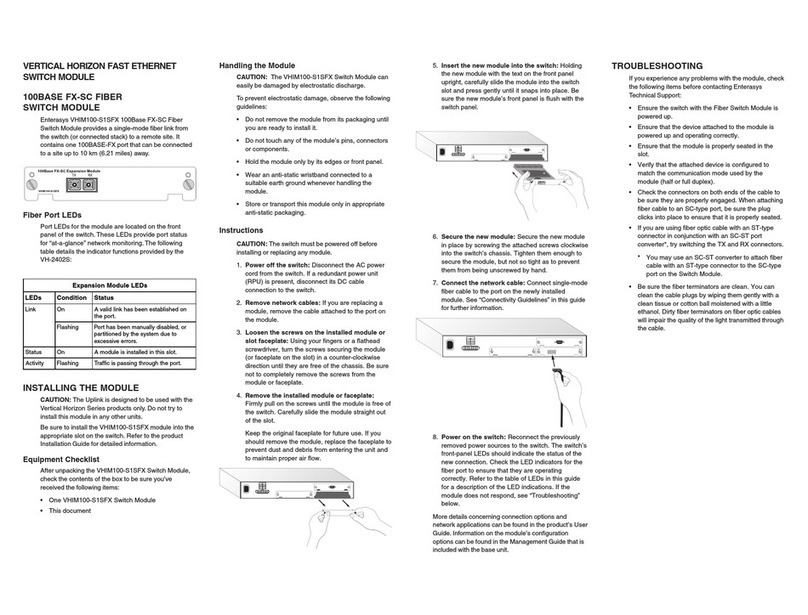 Enterasys Vertical Horizon VHIM100-S1SFX 100BASE FX-SC User manual